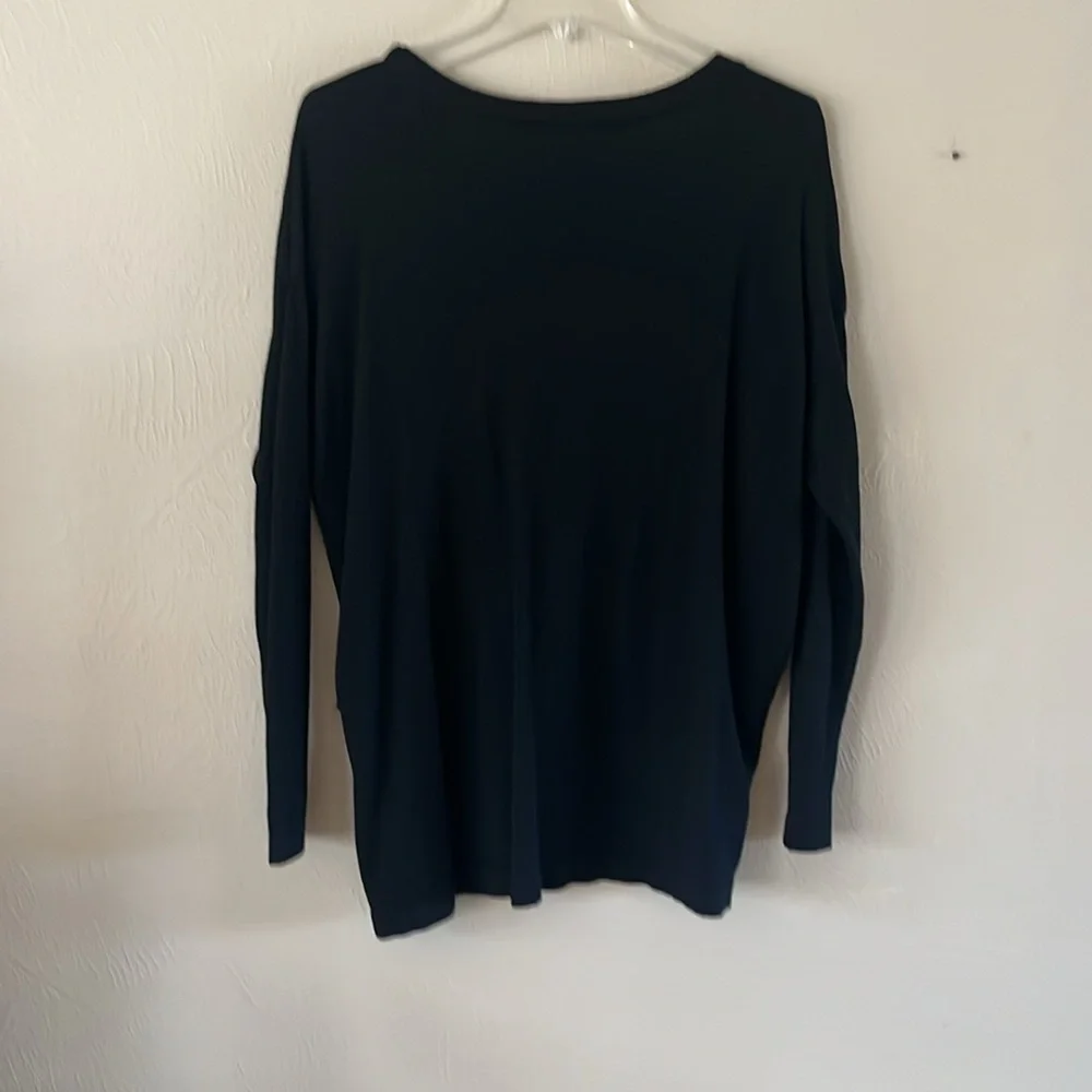 White House Black Market Layered Front Sweater Black Size Small Wool/Cashmere